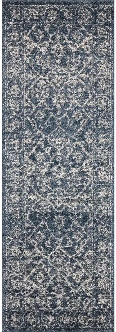 Gigi Navy/Stone 2'7" x 7'6" Runner Rug by Magnolia Home by Joanna Gaines x Loloi