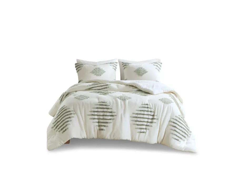 Gracie Mills Mitch Modern Chenille Textured Comforter Set