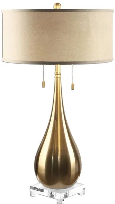 Uttermost Lagrima Brushed Brass Lamp