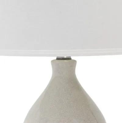 Hardback Shade Table Lamp with Double Gourd Ceramic Base, Cream-Benzara