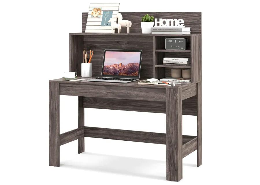 48 Inch Writing Computer Desk with Anti-Tipping Kits and Cable Management Hole-Rustic Brown