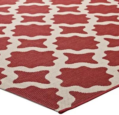 Cerelia Moroccan Trellis 5x8 Indoor and Outdoor Area Rug - Red and Beige