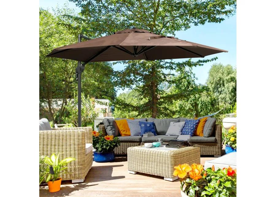 Outdoor Porch Canopy Covered Umbrella Pole with UV Resistance and 360 Rotation