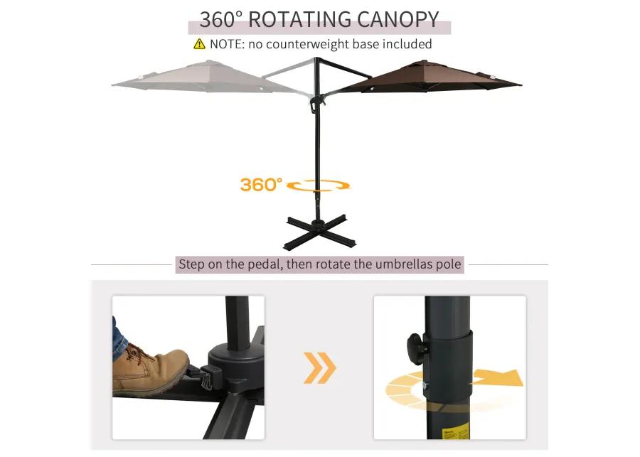 Outdoor Porch Canopy Covered Umbrella Pole with UV Resistance and 360 Rotation