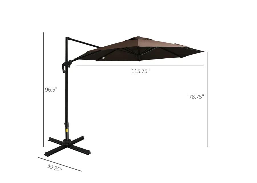 Outdoor Porch Canopy Covered Umbrella Pole with UV Resistance and 360 Rotation