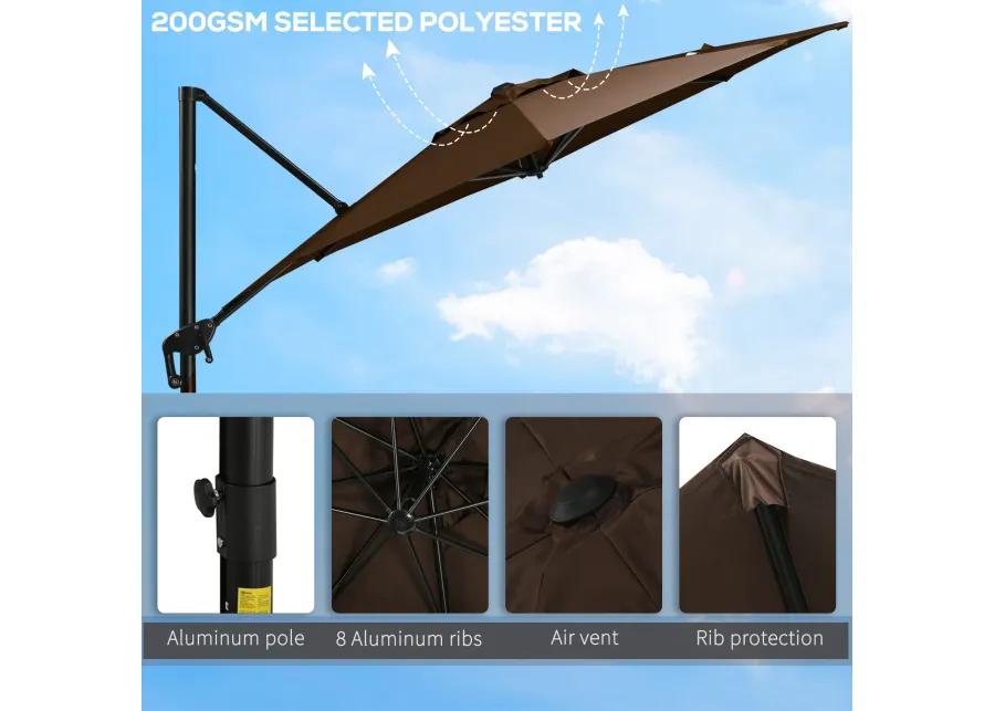 Outdoor Porch Canopy Covered Umbrella Pole with UV Resistance and 360 Rotation