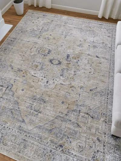 Pasha 39M5F 6'7" x 9'6" Ivory/Taupe/Blue Rug