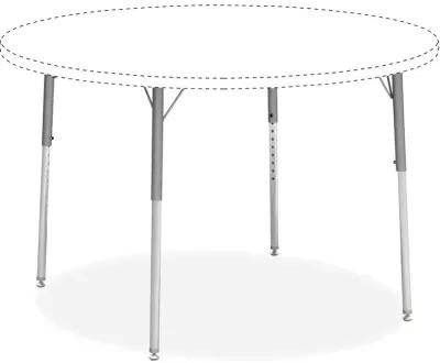 Lorell Activity Table Height-Adjustable Leg Kit - 22" to 30"H - 30" Length x 1.1" Diameter - Chrome, Silver Mist