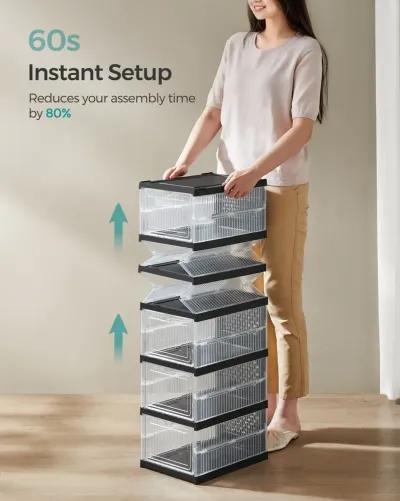 Pack of 12 Stackable Shoe Boxes Transparent