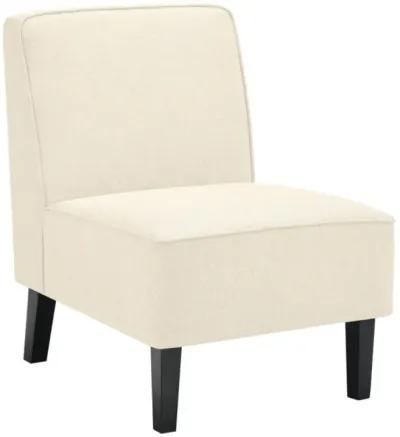 Hivvago Modern Armless Accent Chair with Rubber Wood Legs-Beige