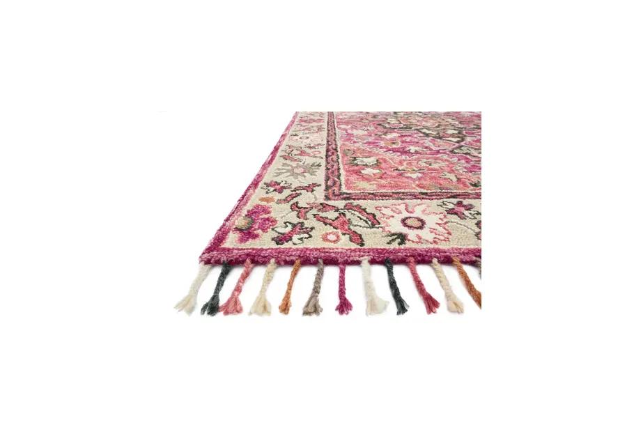 Zharah ZR05 Raspberry/Taupe 2'6" x 7'6" Rug