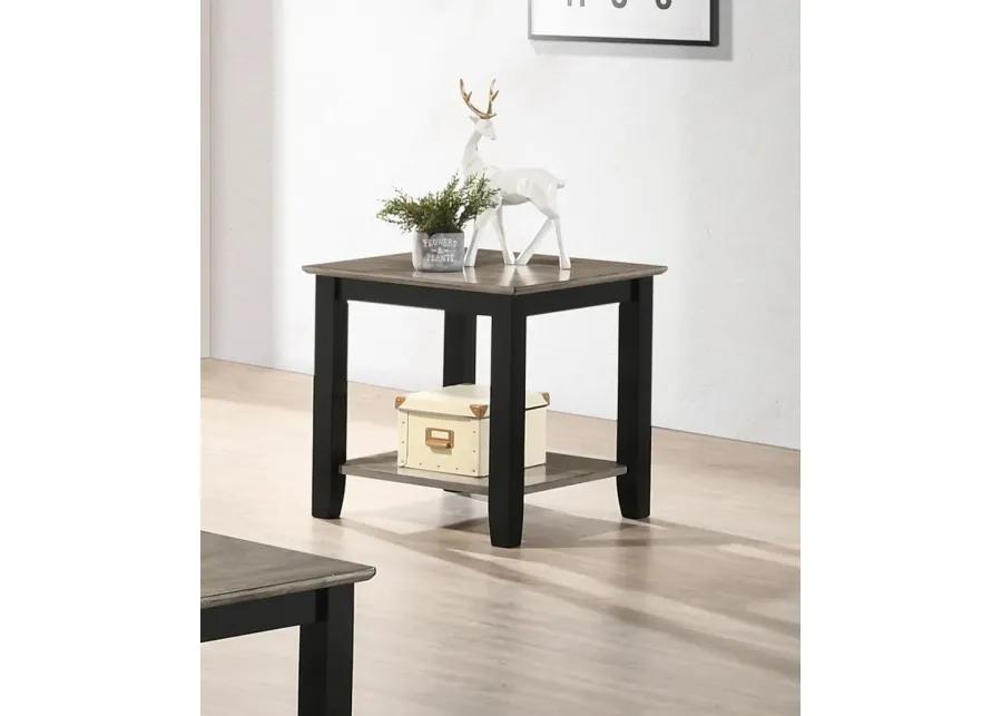 Simple Modern Look Wooden 1pc End Table Living Room Sofa Side Table Solid Rubberwood