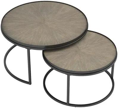 Rodrigo 2-piece Round Nesting Tables Weathered Elm