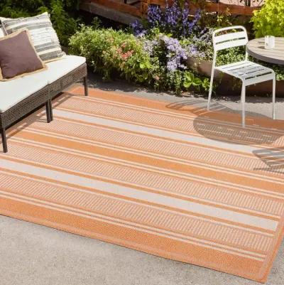 Haynes Modern Double Stripe Indoor/Outdoor Area Rug