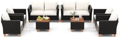 4 Pieces Outdoor Conversation Set with Storage Coffee Table