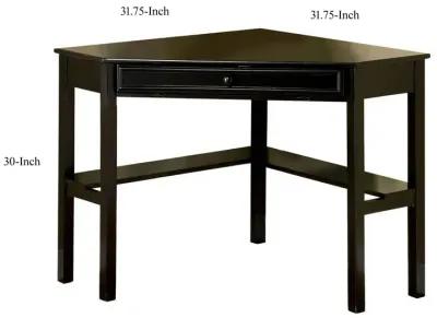 Porto Transitional Corner Desk In Black-Benzara