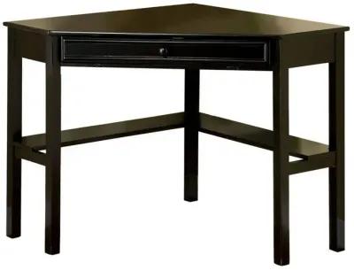 Porto Transitional Corner Desk In Black-Benzara