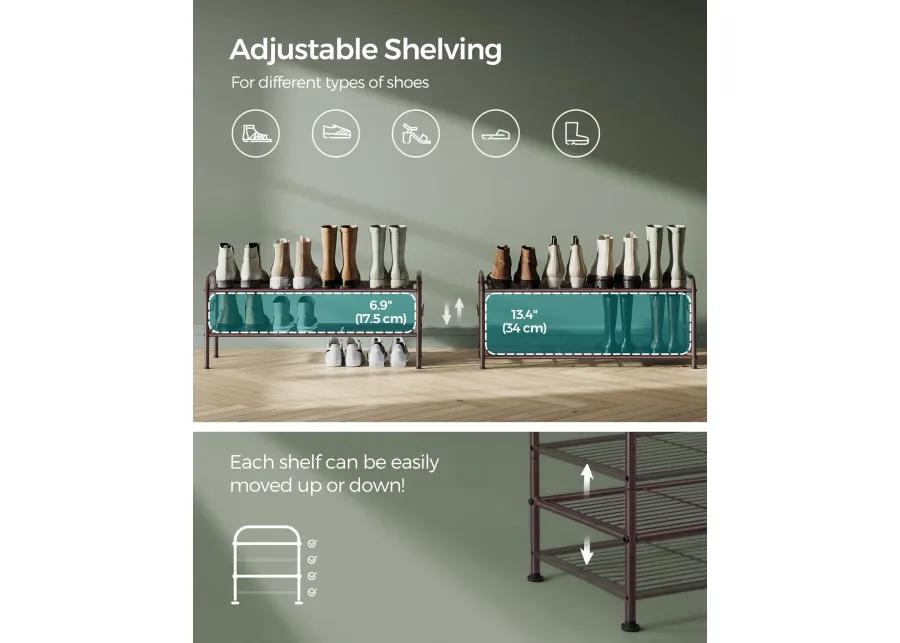 Wide 2-Tier Metal Shoe Rack