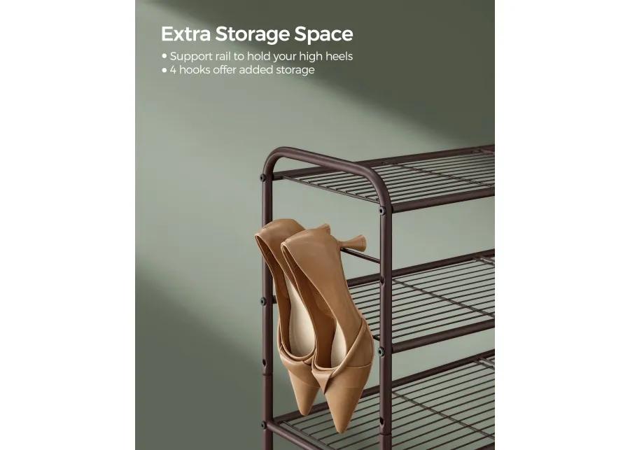 Wide 2-Tier Metal Shoe Rack