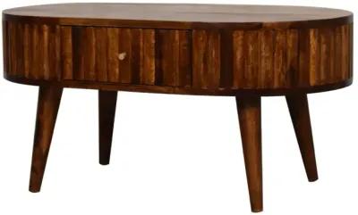 Stripe Chestnut Solid Wood 2 Drawer  Coffee Table