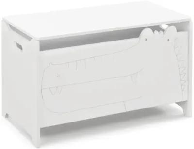 Hivvago Wooden Kids Toy Box with Safety Hinge-White