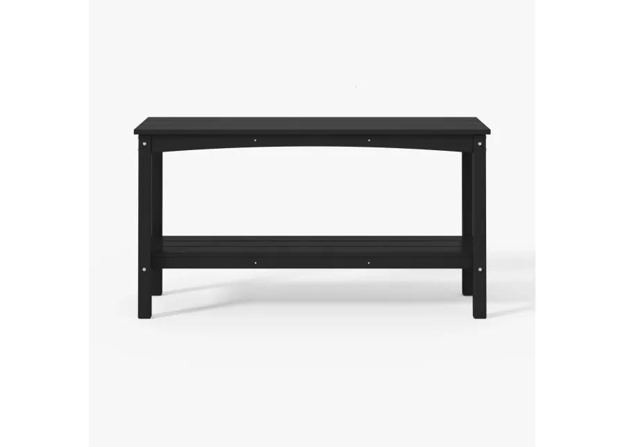 WestinTrends 55" Outdoor Patio HDPE Adirondack 2-Tier Shelf Console Table