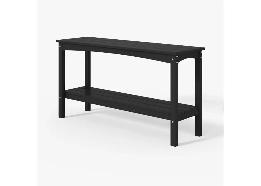 WestinTrends 55" Outdoor Patio HDPE Adirondack 2-Tier Shelf Console Table