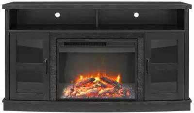 Barrow Creek Fireplace Space Heater Console with Glass Doors for TVs up to 60"