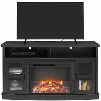 Barrow Creek Fireplace Space Heater Console with Glass Doors for TVs up to 60"