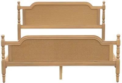 Merax Platform Bed Frame with Rattan Headboard