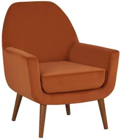 Comfort Pointe Accera Mid-Century Burnt Orange Velvet Arm Chair