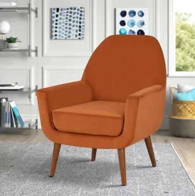 Comfort Pointe Accera Mid-Century Burnt Orange Velvet Arm Chair