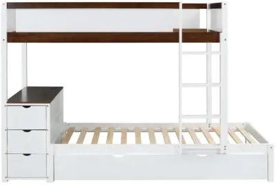 Twin Over Twin Bunk Bed With Twin Size Trundle, Storage And Desk