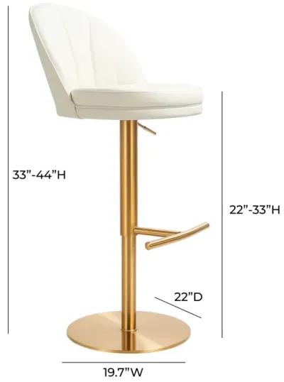 Venus Cream and Gold Adjustable Swivel Stool