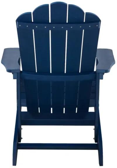 Blue Weather-Resistant Adirondack Chair for Outdoor Use