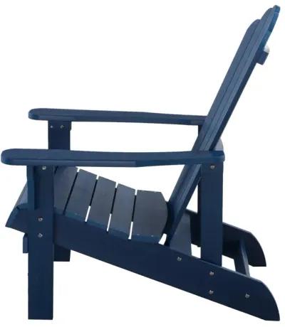 Blue Weather-Resistant Adirondack Chair for Outdoor Use