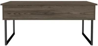 DEPOT E-SHOP Viena Lift Top Coffee Table, Flexible Shelf, Two Legs - Dark Walnut, For Living Room