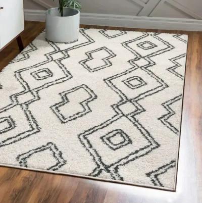 Deia Moroccan Style Diamond Shag Area Rug