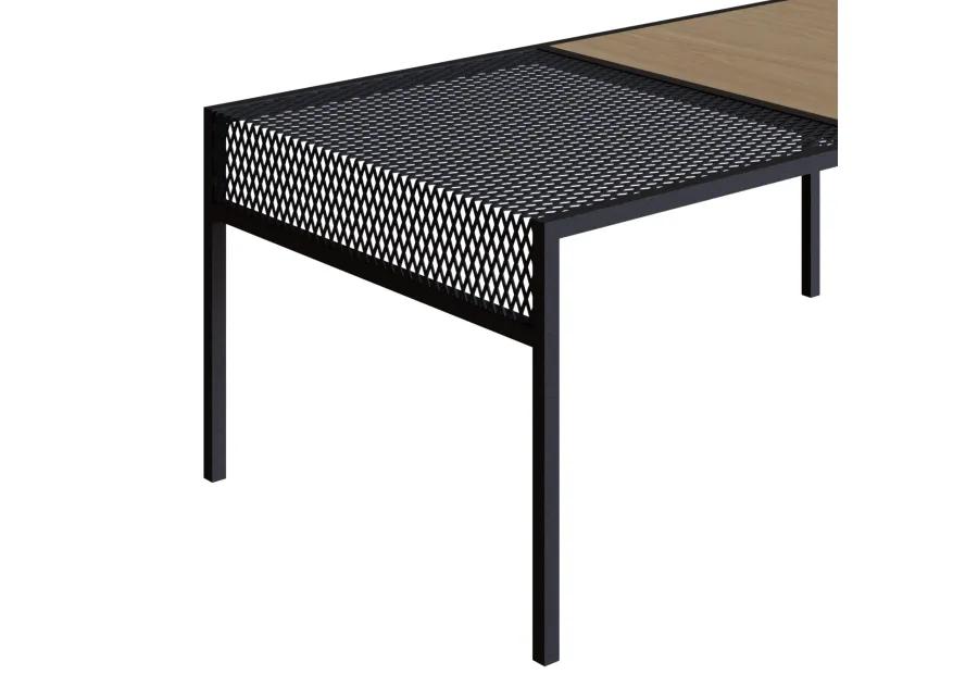 Kybele Brown and Black Iron Mesh Accent  Coffee Table