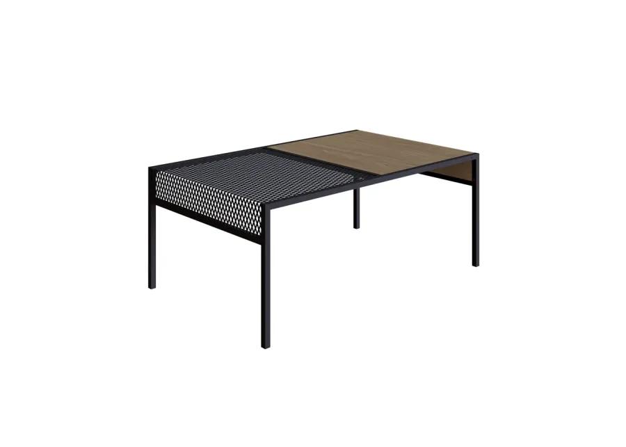 Kybele Brown and Black Iron Mesh Accent  Coffee Table