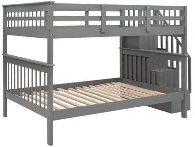 Modern Storage Bunk Bed with Open Shelves