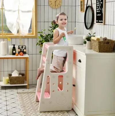 Hivvago Kids Kitchen Step Stool with Double Safety Rails