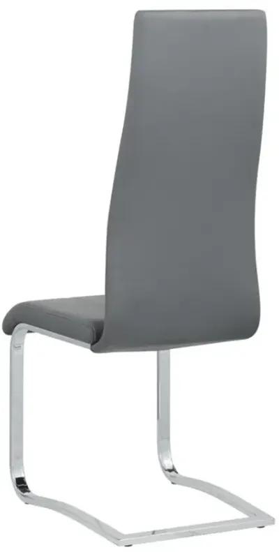 Leatherette Dining Chair with Breuer Style, Set of 4, Gray