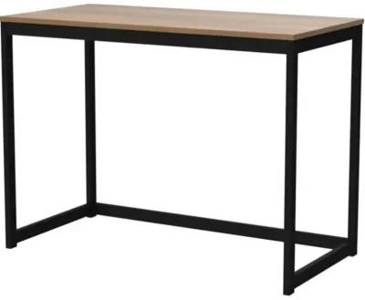 Hivvago Modern Home Office Laptop Computer Desk Table with Black Metal Frame Wood Top