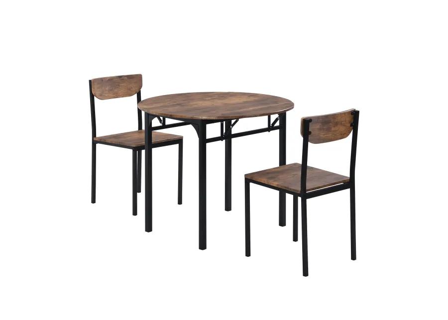 Merax Modern 3-Piece Round Dining Table Set