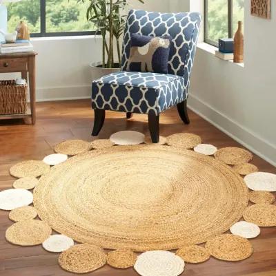 Ayana Two Tone Jute Hippy Circle Area Rug