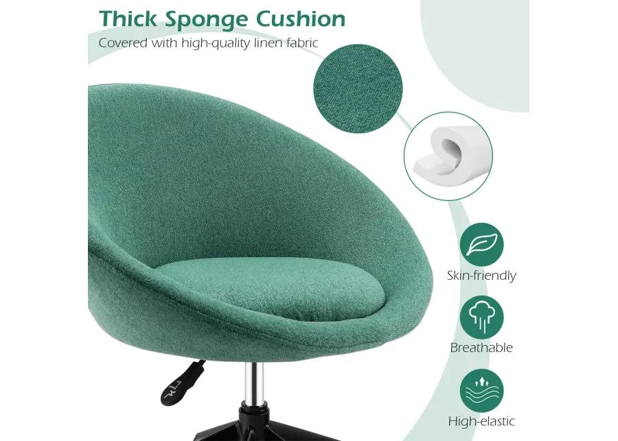 Adjustable Swivel Accent Chair Vanity Chair with Round Back