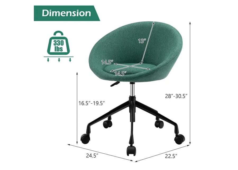 Adjustable Swivel Accent Chair Vanity Chair with Round Back