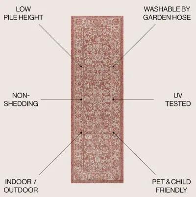 Tela Bohemian Textured Weave Floral Indoor/Outdoor Area Rug