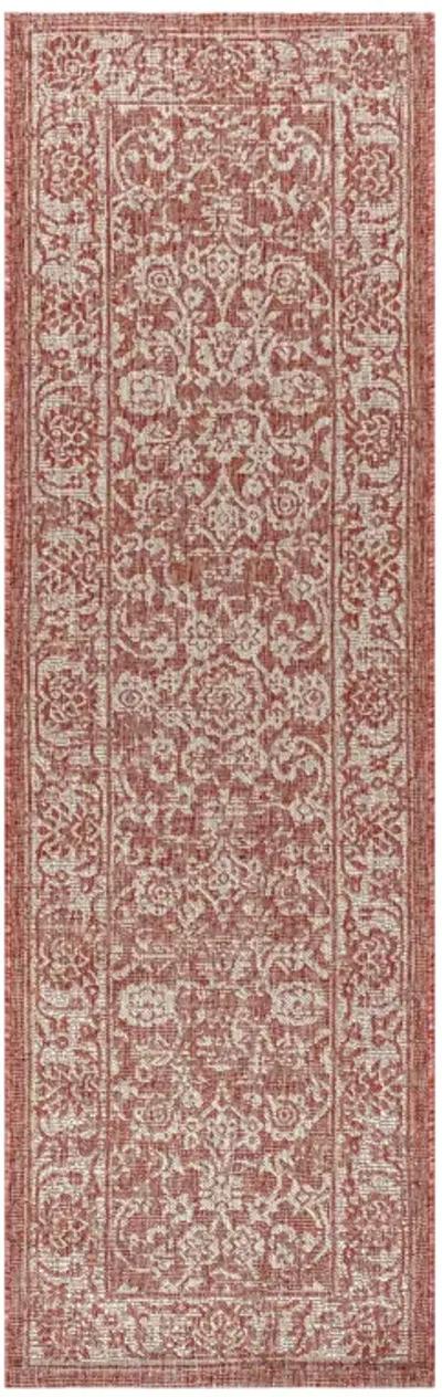 Tela Bohemian Textured Weave Floral Indoor/Outdoor Area Rug